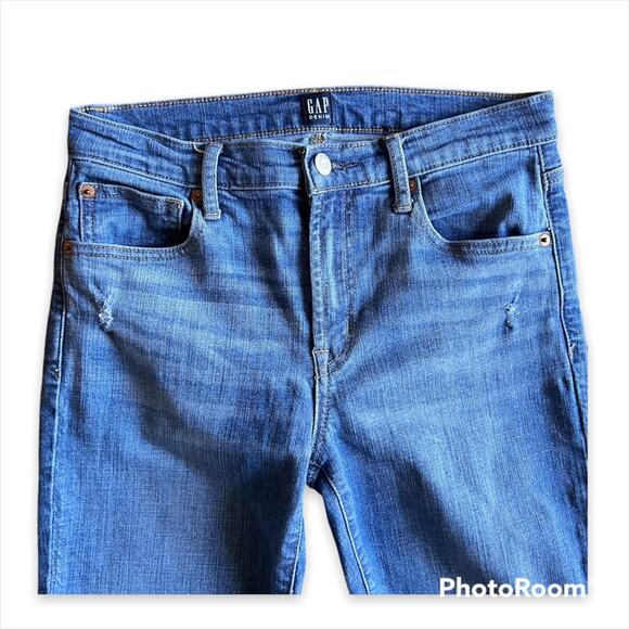 Gap True Skinny Ankle Jeans In Medium Destroy- Size 28R - Picture 6 of 13